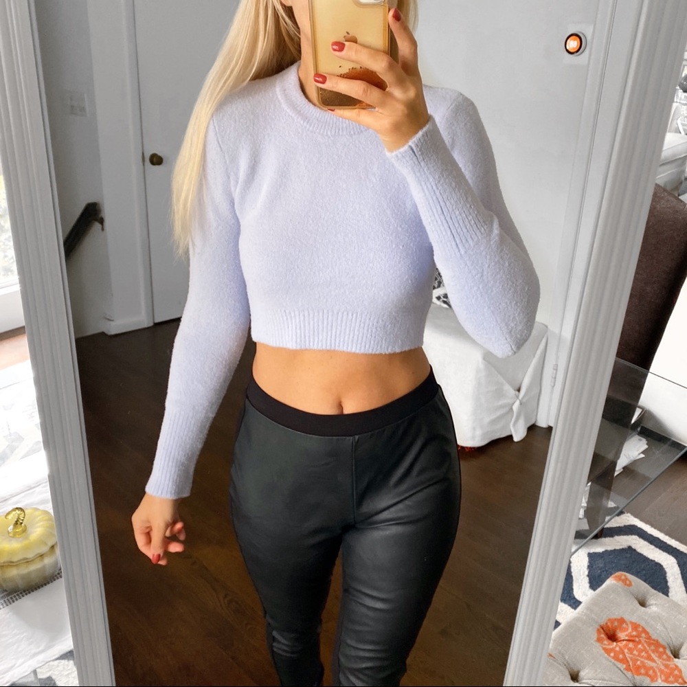 Zara White Cropped Sweater